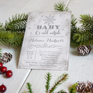 Invitación Baby It's Cold Outside Snow Baby Shower Invite