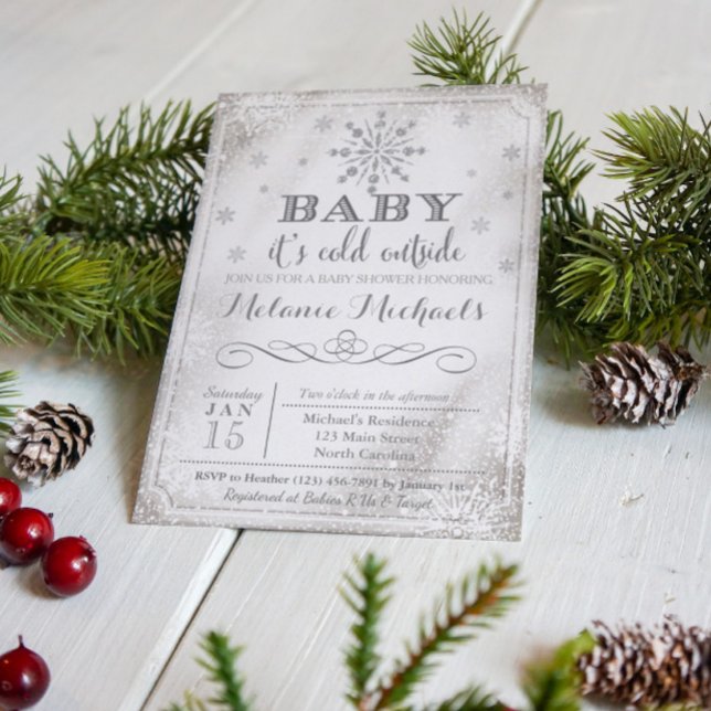 Invitación Baby It's Cold Outside Snow Baby Shower Invite (Subido por el creador)
