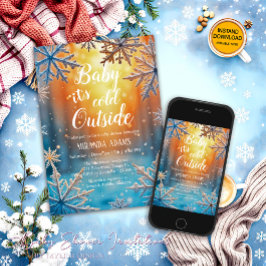 Invitación Baby Its Cold Outside Snowy Winter Baby Shower
