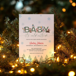 Invitación Baby It's Cold Outside Winter Animal Baby Shower