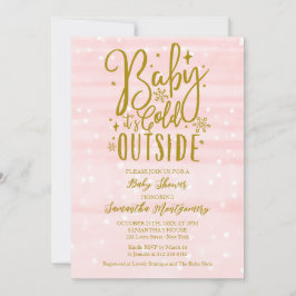 Invitación Baby It's Cold Outside Winter Chica Baby Shower