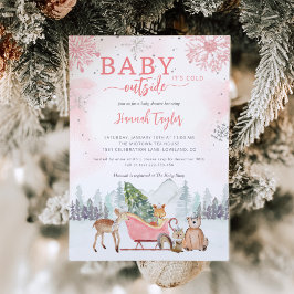 Invitación Baby It's Cold Outside Winter Chica Baby Shower