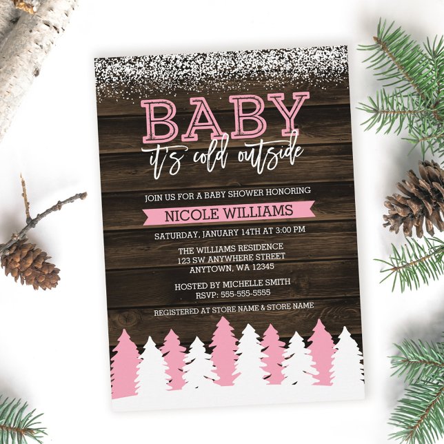 Invitación Baby It's Cold Outside Winter Chica Baby Shower (Subido por el creador)
