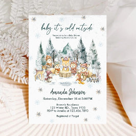 Invitación Baby It's Cold Outside Winter Forest Baby Shower