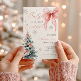 Invitación Baby it's cold outside Winter Girl Baby Shower