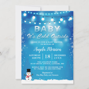 Invitación Baby It's Cold Outside Winter Lights Baby Shower