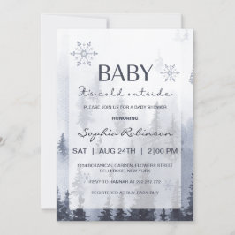 Invitación Baby It's Cold Outside Winter Mountain Baby Shower