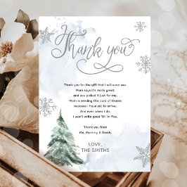 Invitación Baby It's Cold Outside Winter Tree Gracias Card