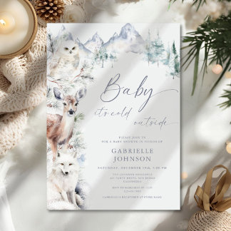 Invitación Baby It's Cold Outside Winter Woodland Baby Shower
