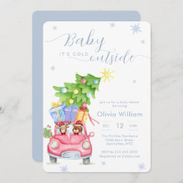 Invitación Baby It's Cold Outside Woodland Animal Baby Shower