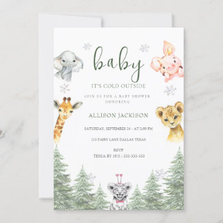 Invitación Baby It's Cold Woodland fuera de Baby Shower