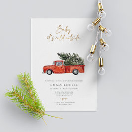 Invitación Baby It's Frold Outside Navidades Car Baby Shower