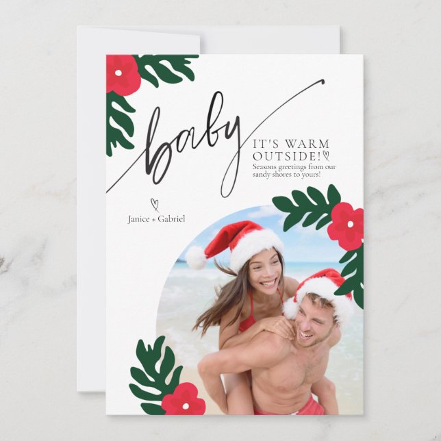 Invitación Baby It's Warm Outside Christmas Photo Card (Anverso)