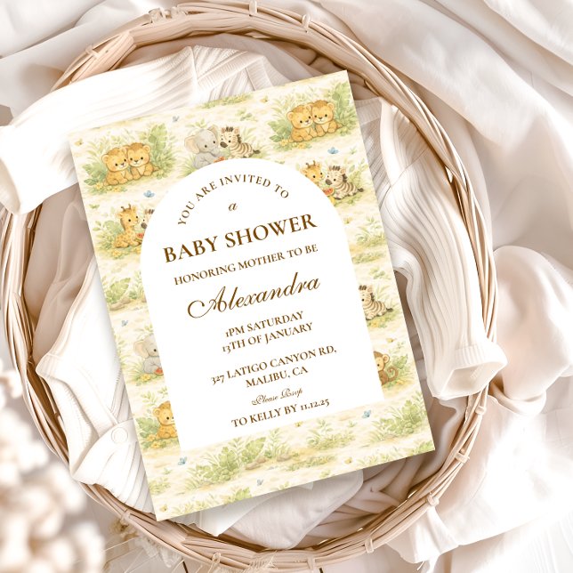Invitación Baby Jungle Animals Baby Shower (Subido por el creador)