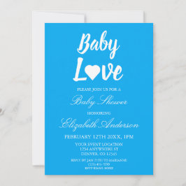 Invitación Baby Love Heart Boy Baby Shower