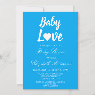 Invitación Baby Love Heart Boy Baby Shower