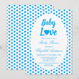 Invitación Baby Love Heart Boy Baby Shower