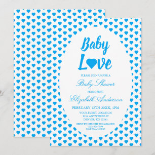 Invitación Baby Love Heart Boy Baby Shower