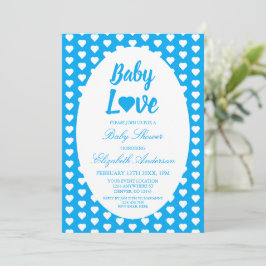 Invitación Baby Love Heart Boy Baby Shower