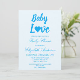 Invitación Baby Love Heart Boy Baby Shower