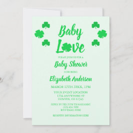 Invitación Baby Love Shamrock Baby Shower