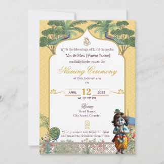 Invitación Baby Naming Ceremony Invitation Krishna Namkaran