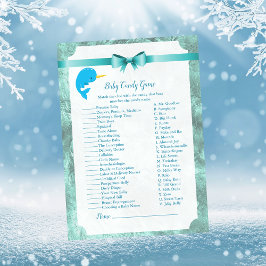 Invitación Baby Narwhal Baby Candy Shower Game