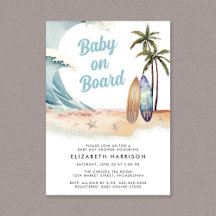 Baby On Board Beach Surf Baby Shower