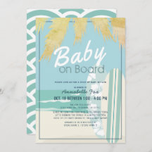 Baby on Board Beach Surf Boy Drive by Baby Shower