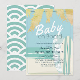 Invitación Baby on Board Beach Surf Boy Drive by Baby Shower
