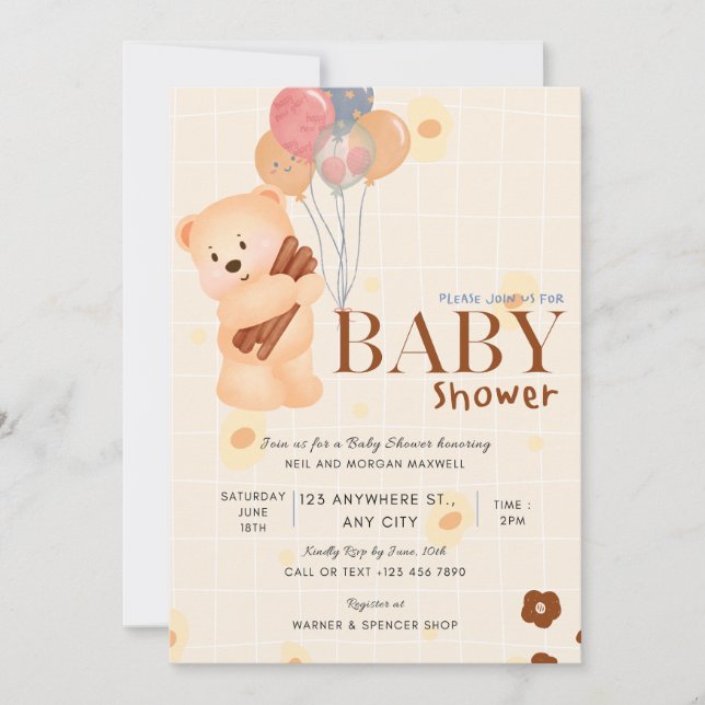 Invitación Baby On The Way Vibes (Anverso)