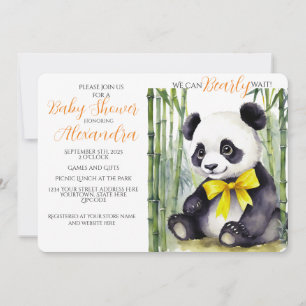 Invitación Baby Panda Bearly Wait Baby Shower