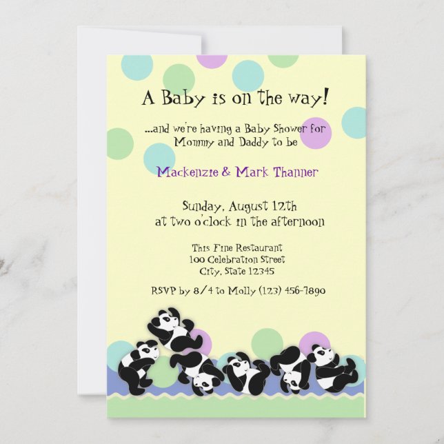 Invitación Baby Panda Mania (Anverso)