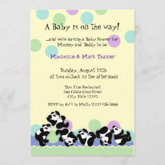 Invitación Baby Panda Mania