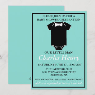 Invitación BABY Pequeño Hombre Tuxedo Sprinkle Ducha Fiesta