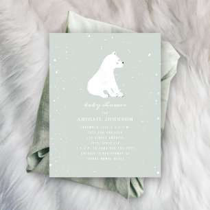Invitación Baby Polar Bear Blue Baby Shower