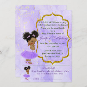 Invitación Baby Princess Lavender Marble Baby Shower