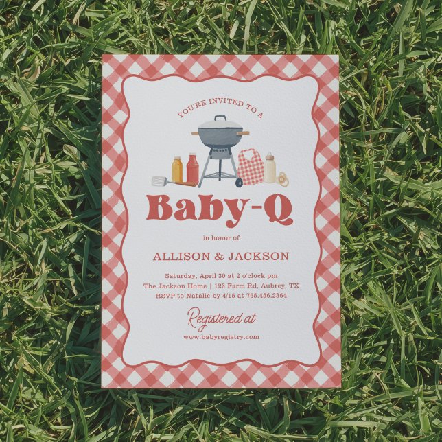 Invitación Baby Q Backyard BBQ Baby Shower (Subido por el creador)