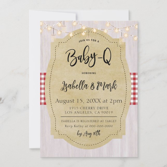 Invitación Baby-Q Barbecue Baby Shower (Anverso)