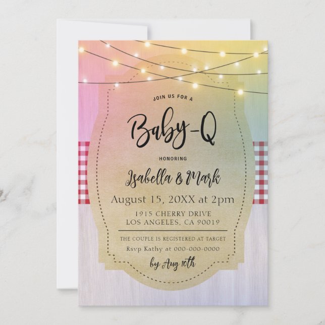 Invitación Baby-Q Barbecue Baby Shower (Anverso)
