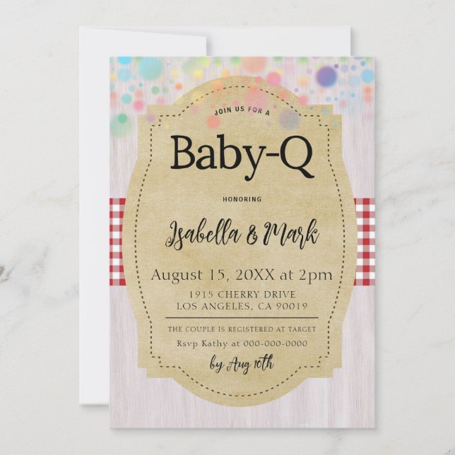 Invitación Baby-Q Barbecue Baby Shower (Anverso)