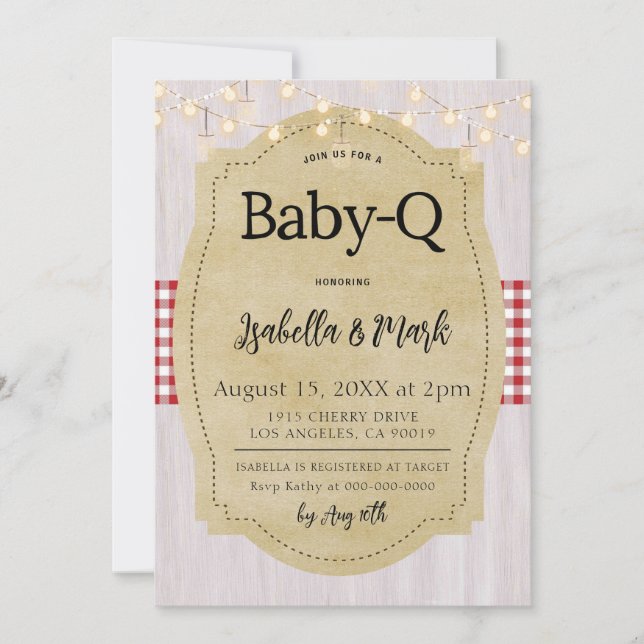 Invitación Baby-Q Barbecue Baby Shower (Anverso)