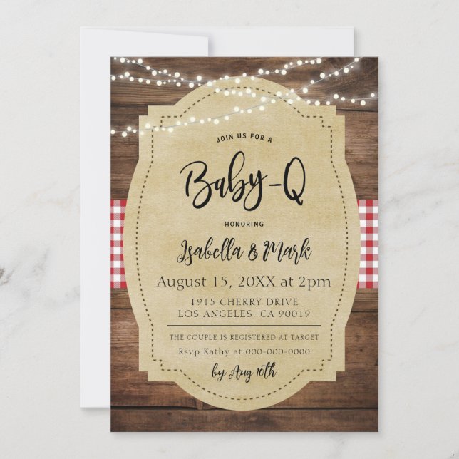 Invitación Baby-Q Barbecue Baby Shower (Anverso)