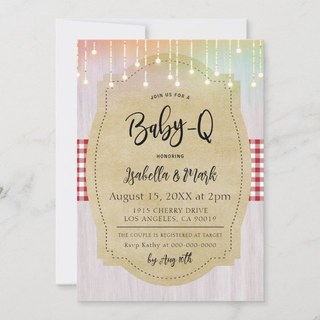 Invitación Baby-Q Barbecue Baby Shower (Anverso)