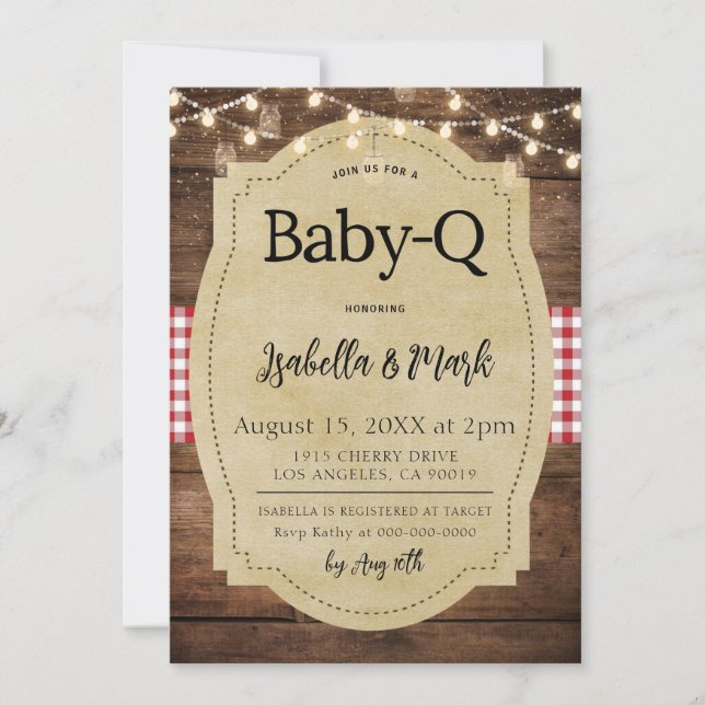 Invitación Baby-Q Barbecue Baby Shower (Anverso)