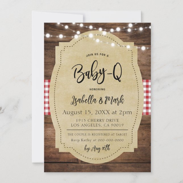 Invitación Baby-Q Barbecue Baby Shower (Anverso)
