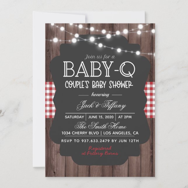Invitación Baby-Q Barbecue Baby Shower (Anverso)