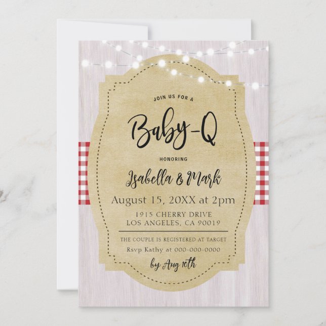 Invitación Baby-Q Barbecue Baby Shower (Anverso)