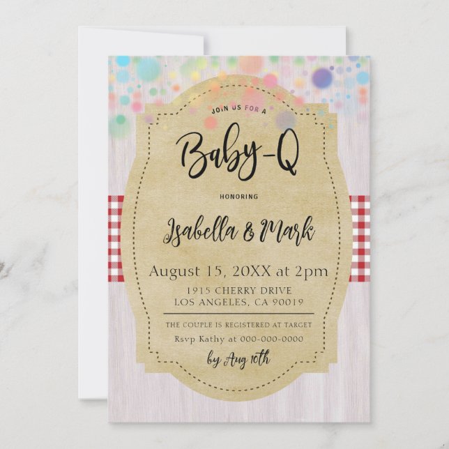 Invitación Baby-Q Barbecue Baby Shower (Anverso)