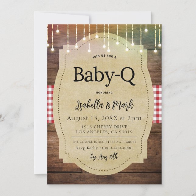 Invitación Baby-Q Barbecue Baby Shower (Anverso)